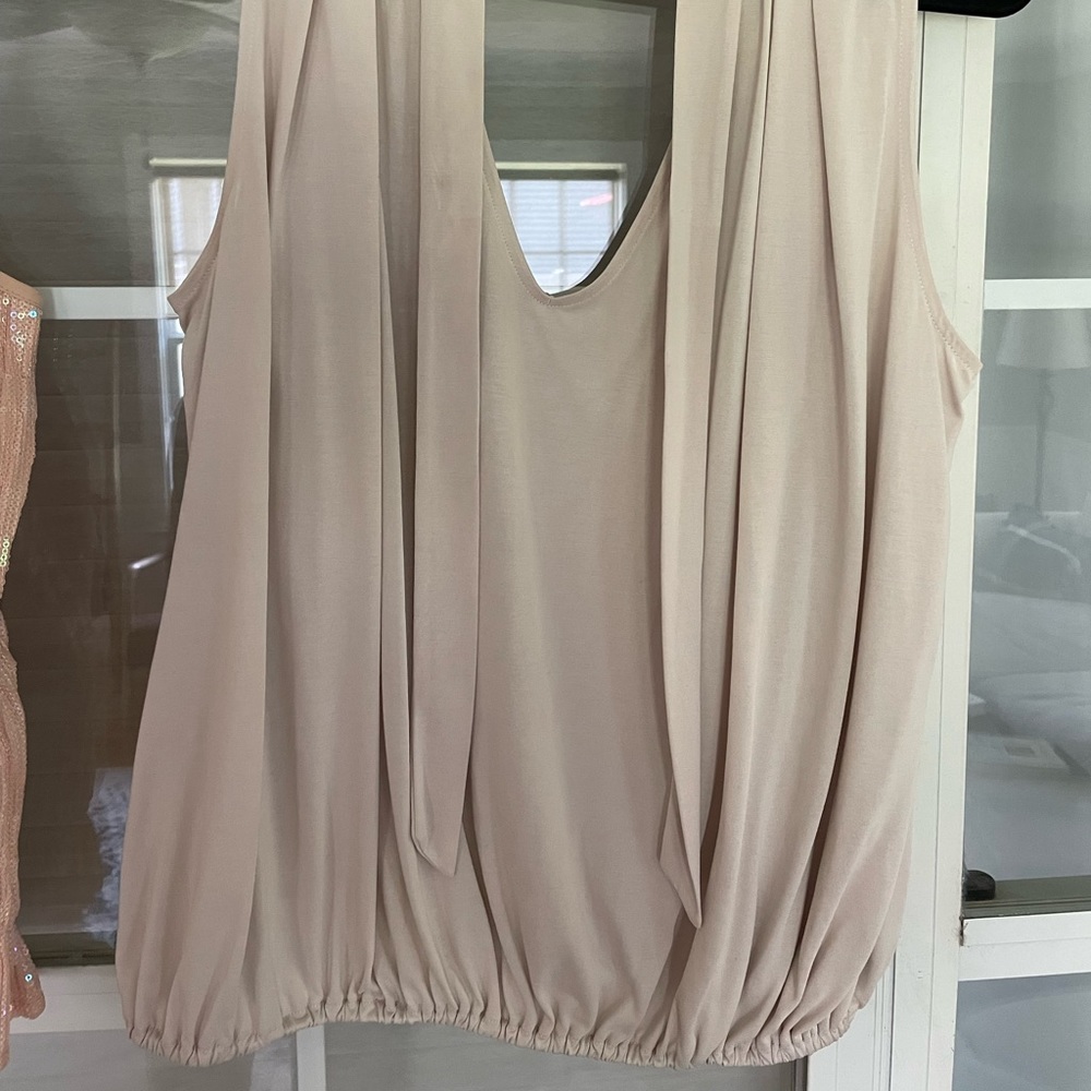 Soft Free People Blouse in tan/cream